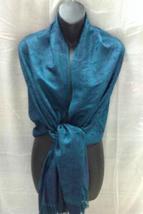 Turquoise with Black Women Pashmina Paisley Shawl Scarf Cashmere Soft Stole - £14.92 GBP