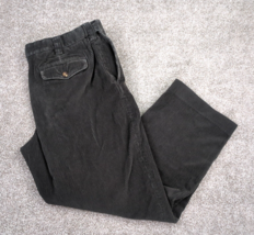 LL Bean Pants Men Black Corduroy Club Pant Casual Dressy Preppy Cords Big Whale - £19.65 GBP