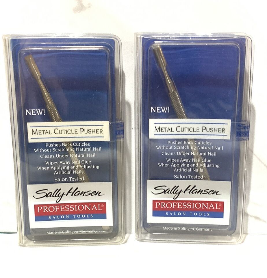 2X Sally Hansen Professional Salon Tools Metal Cuticle Pusher Made In Ge... - $16.76