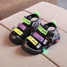 Size 21-30 Baby Boys Led Sandals Kids LED Glowing Sandals for Children Shoes wit - £29.89 GBP