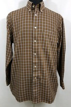 Daniel Cremieux Men Large Egyptian Cotton Long Sleeve Business Dress Shirt Brown - £12.25 GBP