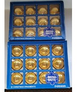 2 Boxes (24) Vtg Shiny Brite Poloron Gold 2 1/4&quot; Ball Christmas Ornament... - €24,93 EUR