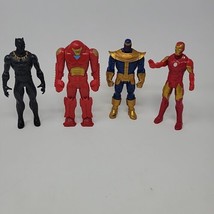 Marvel Basic 6 Inch Action Figure Thanos Iron Man Black Panther Hasbro Lot of 4 - £10.51 GBP