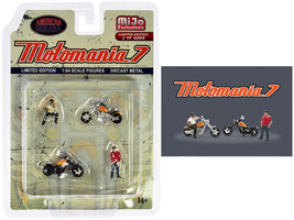 Motomania 7 4 piece Diecast Figure Set 2 Figures 2 Motorcycles Limited Edition t - £18.80 GBP