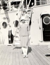 Girl Young Woman On Deck USS Oklahoma Photograph Pre WW2 Sister Writing on Back - £10.61 GBP