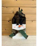 Snowman Christmas Decoration Handmade Hand Painted Wood 5 x 9 - €18,33 EUR