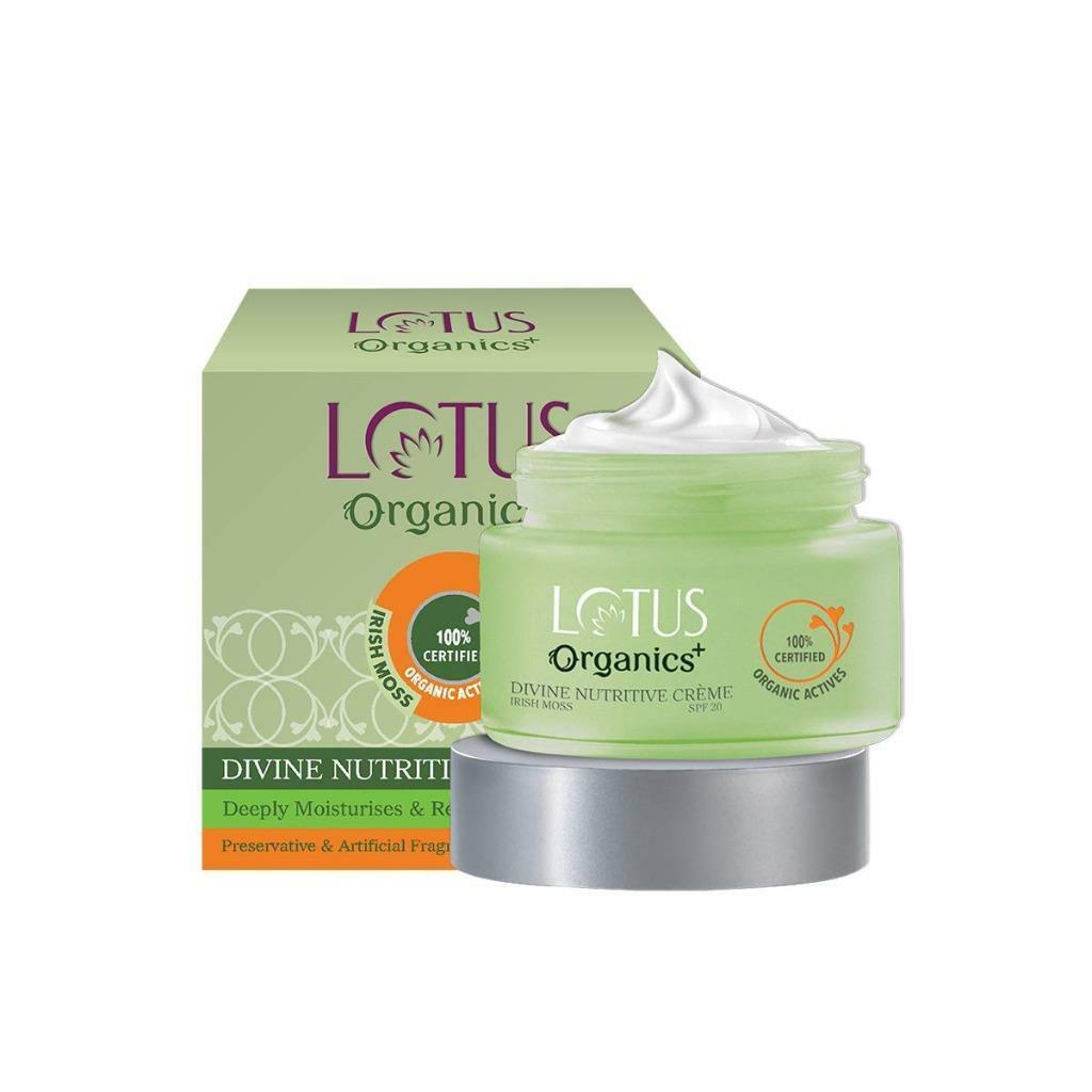 Primary image for Lotus Organic Divine Nourishing Face Cream SPF 20 Skin Natural Cream 50 GM-
s...