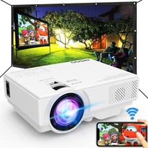 Wifi Projector, 2022 Upgrade 8500L [100&quot; Projector Screen Included], Supports - £93.21 GBP