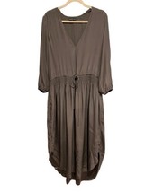 JAMES PERSE Womens Shirred Silk Crepe De Chine Midi Dress in Tire Sz 3 - Large - £37.59 GBP