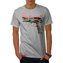 Wellcoda Gun Flower Kill Mens T-shirt, Flower Graphic Design Printed Tee - £14.87 GBP+