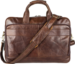 Vintage Leather Briefcase Laptop Messenger Bag for Men with Padded Protection Fi - £61.50 GBP