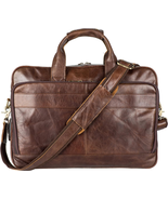 Vintage Leather Briefcase Laptop Messenger Bag for Men with Padded Prote... - £60.32 GBP