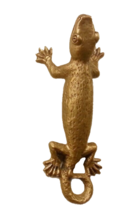 Brass Drawer Door Handle Pull Lizard Gecko Figurine Cabinet Vintage Home Decor - £95.90 GBP