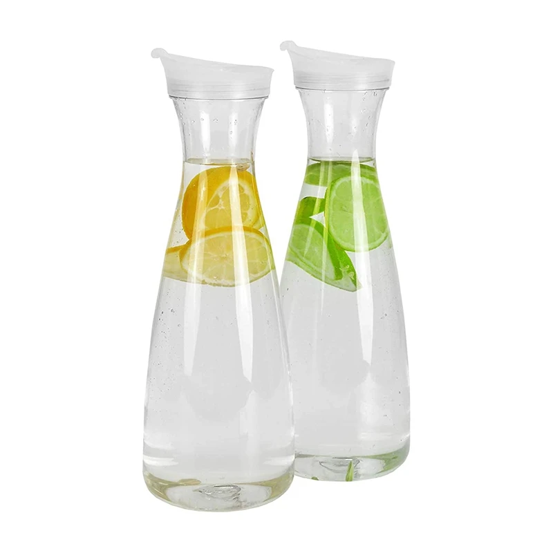 House Home 2Pcs Plastic Water Carafes With White A Tab Lids- Food Grade &amp; Recycl - £28.87 GBP