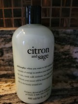 Philosophy Citron & Sage 16 Oz Shampoo, Shower Gel & Bubble Bath - New & Sealed - $20.56