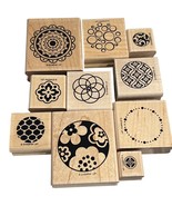 Stampin Up! Circle Circus Rubber Stamp Set Of 10 Two-Step Wooden Stamps - $14.40