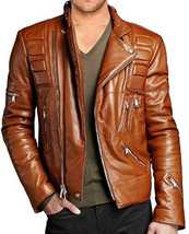 Handmade Men&#39;s Classic Padded Style leather jacket leather jacket 2019 - £107.68 GBP