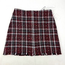 Sanctuary Skirt Red Plaid XS Fringed New - $29.90