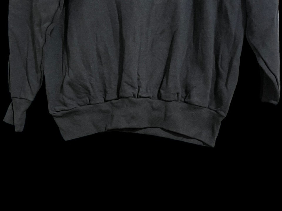 Vintage Durham Knitting Mills Crew Sweatshirt Blank Black USA Adult Large 1980s Item image 6