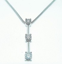 1/2ct Diamond Pendant &amp; 16&quot; inch Necklace REAL SOLID 14k White Gold 0.9g - £900.70 GBP