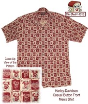 Harley Davidson Casual Hawaiian Style Button Front Collared Shirt Men&#39;s ... - £15.69 GBP