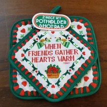 Vintage New Christmas Hot Pad Pot Holder Barth &amp; Dreyfuss When Friends Gather  - £13.34 GBP