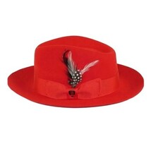 Mens Bruno Capelo Hat Australian Wool Fedora Teardrop Crown Fabio Red FB225 new image 3