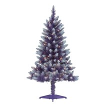 Holiday Time ~ Purple Christmas Tree ~ 4&#39; x 27&quot; ~ Pre-Lit ~ Clear Lights - £44.56 GBP