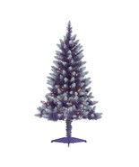 Holiday Time ~ Purple Christmas Tree ~ 4&#39; x 27&quot; ~ Pre-Lit ~ Clear Lights - £43.87 GBP
