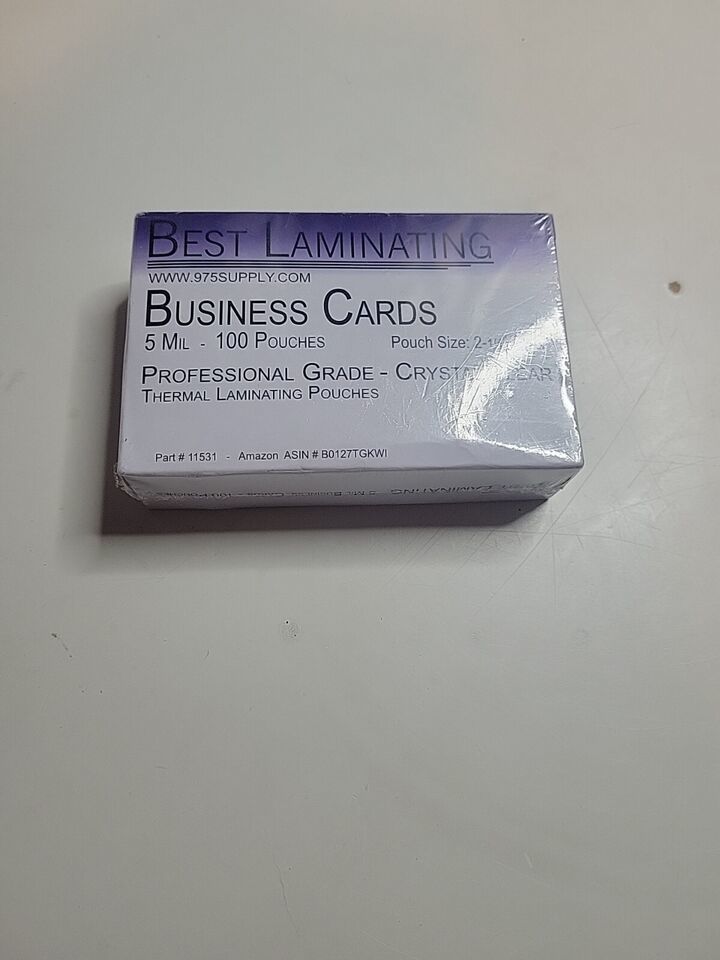 Best Laminating Business Card Thermal Pouches 5 Mil 2.25&quot; x 3.75&quot; Clear 100 - $5.94