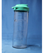 Masontops Teal Glass Water Bottle Flip Top 8 Inches 16 Ounces No Sleeve - £9.81 GBP