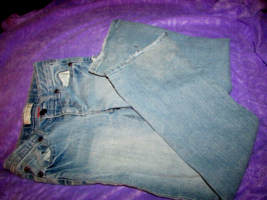 ROUTE 66 girls BLUE JEANS zip/button 5 pockets belt loops adjustable wai... - $1.98