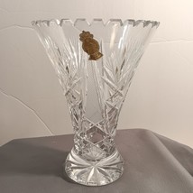 Vintage World&#39;s Finest Impurlux Genuine Hand Cut/ Etched Lead Clear Crystal Vase - £26.90 GBP