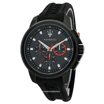 Maserati Mens Sfida R8851123007 Reloj cronógrafo de silicona de acero... - £162.33 GBP