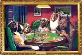Dogs Playing Poker Kelly Poster Mint - $5.47