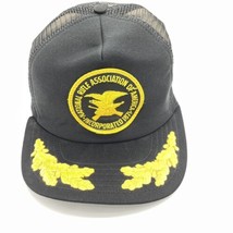 Vintage NRA Meshback Gold Leaf Patch Black Snapback Trucker Hat  USA - £11.04 GBP