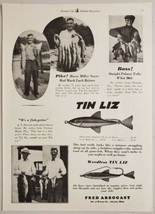 1930 Print Ad Tin Liz Fishing Lures for Bass, Pike Fred Arbogast Akron,Ohio - $15.28