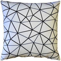 Crossed Lines Cotton Print Throw Pillow 20x20, Complete with Pillow Insert - £25.13 GBP