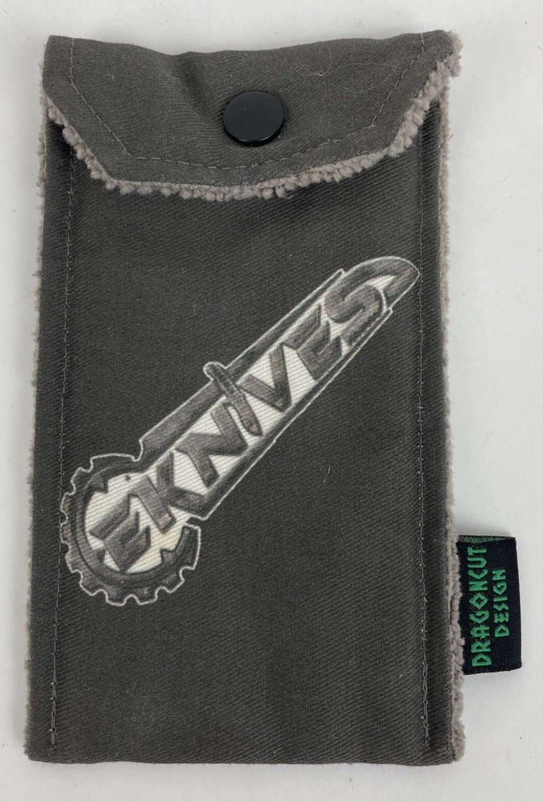EKNIVES Knife Snap Button Pouch Microfiber Lined Molon Labe Logo 6&quot; x 3&quot;... - $26.72