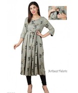 Labour Dress Both side zip  BREASTFEEDING Gown Women Kurti  Easy baby Fe... - $43.99