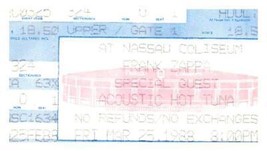 Frank Zappa Caldo Tuna Ticket Stub Marzo 25 1988 Uniondale New York - £93.34 GBP