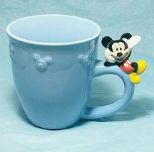 Disney Store vintage L.Blue 16 Oz. mug Mickey Sitting and Waving Hello o... - $18.80