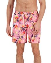 Club Room Men's Tropical 7" Swim Shorts Pink Rose-XL - $8.54