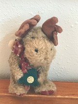 Gently Used Boyds Bears Brown Plush Moose Angel Christmas Tree Ornament  –  - £9.16 GBP