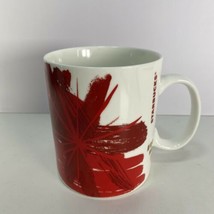 STARBUCKS COFFEE MUG 2014 CHRISTMAS HOLIDAY RED GOLD DESIGN POINSETTIA 1... - £10.26 GBP