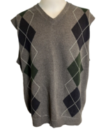 Nautica Men&#39;s Argyle Sweater Vest XXL Grey/Blue - $26.05 CAD
