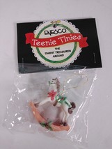 Vintage Enesco Teenie Tinies Christmas Rocking Horse Mini Hanging Orname... - $9.75