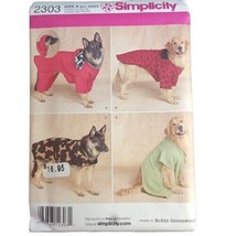 Simplicity Pattern 2303 Extra Large Size Dog Coats 80-110 lbs 36.2-50.5 kg OS UC - £8.56 GBP