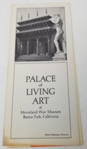 Palace of Living Art Movieland Wax Museum 1968 Brochure Japanese Deer Park - £11.87 GBP