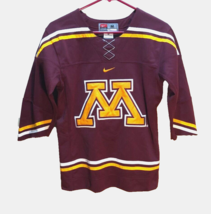 Minnesota Golden Gophers NCAA Vintage 90s Nike Boys Sewn Maroon Hockey Jersey M - $37.56